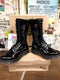 Dr Martens Black Patent Panther 14 Hole Zip Boot Size 4