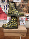 Dr Martena 1460, Limited Edition, Patterned Boots, Black and Yellow Gothic Rose, Womens Ankle Boots / Various Sizes