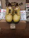 Dr Martens Steel Toe Shoes, Size UK3, Made in England, Vintage 90's, Yellow Leather Shoes  / 1925z