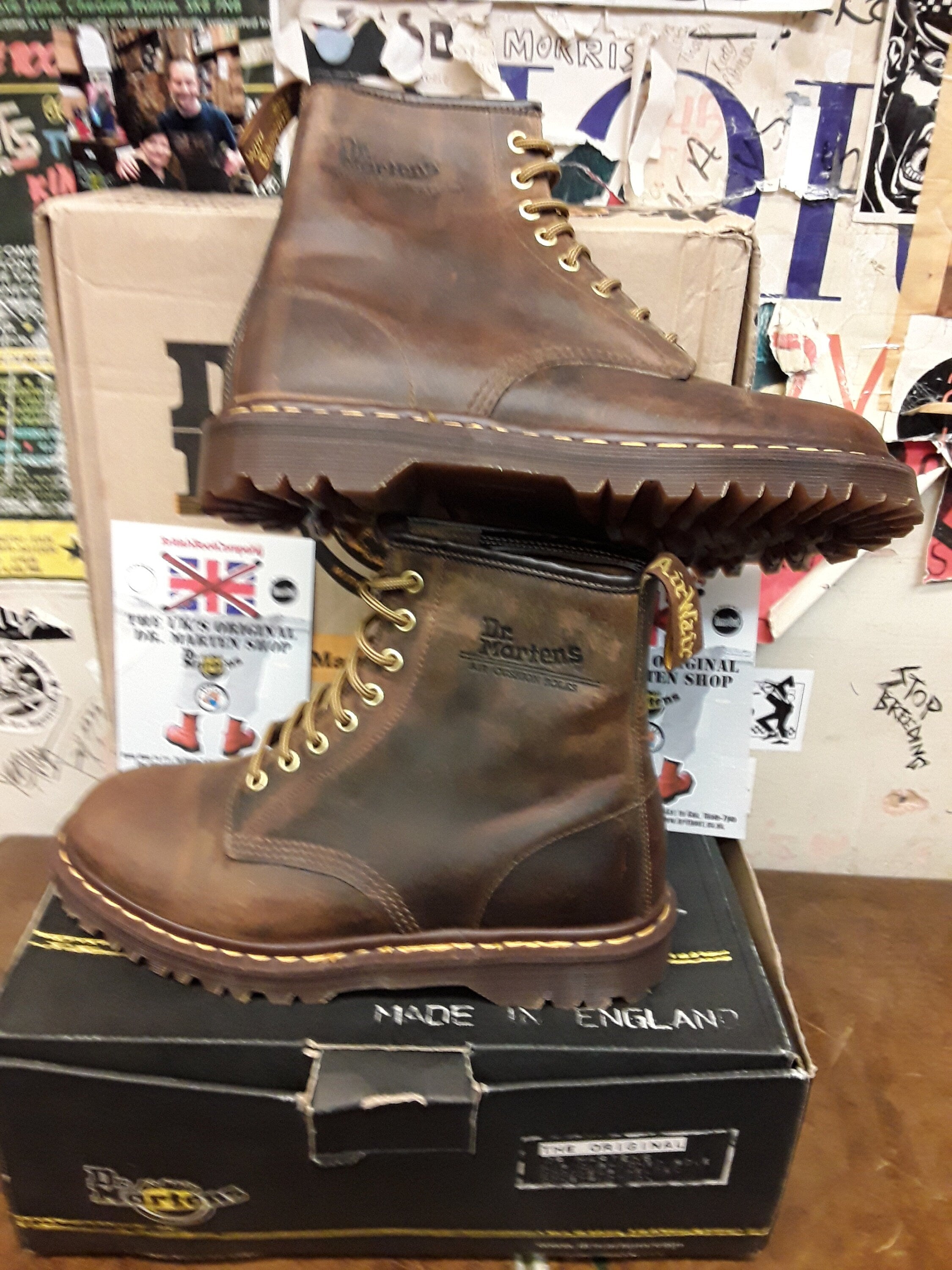 Dr Martens Vintage Aztec Crazy Horse 1460z Original 8 Hole Boots, Made