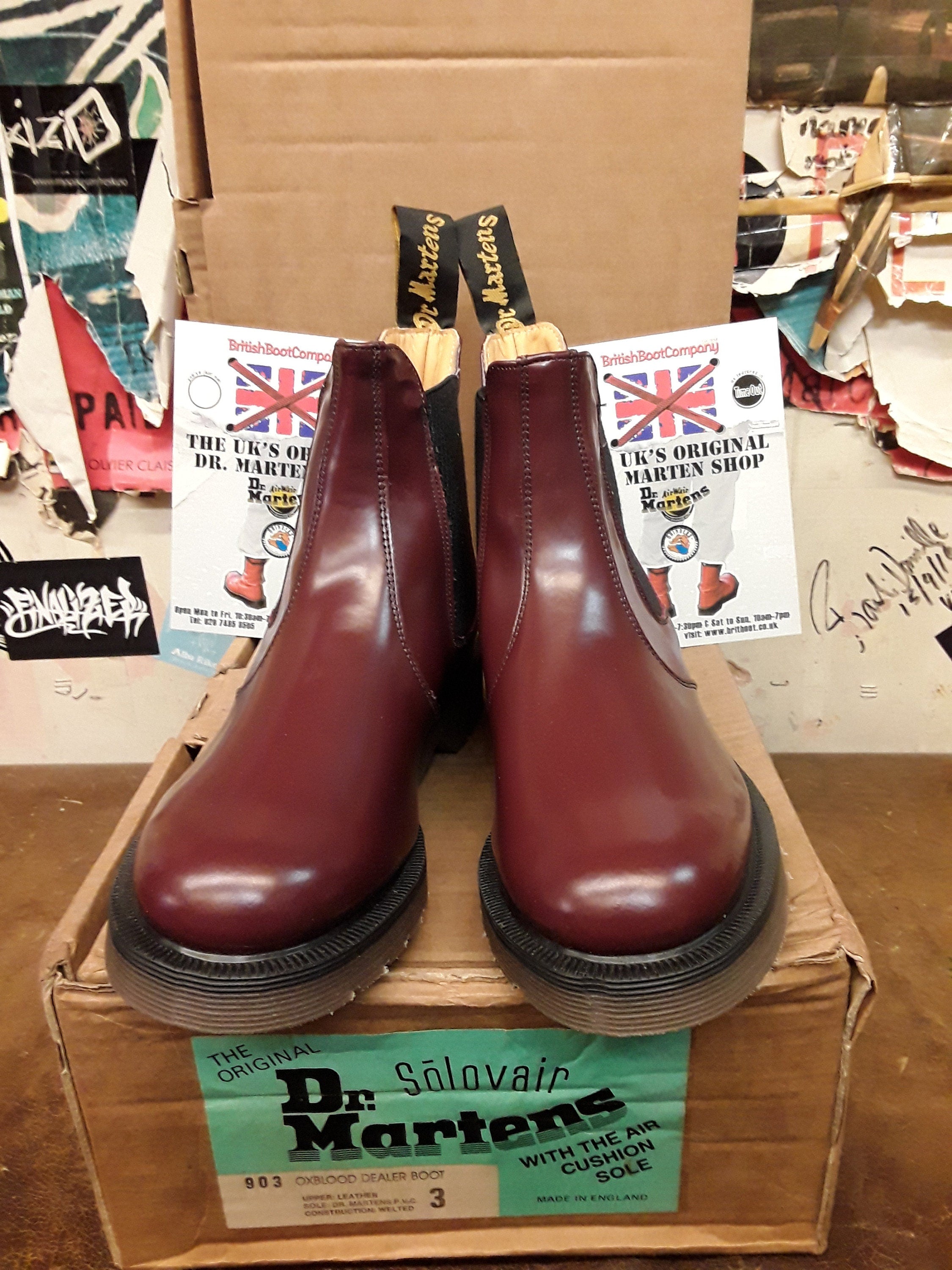Solovair Dr Martens Made in England Oxblood Chelsea Boots Sizes 3 and 5