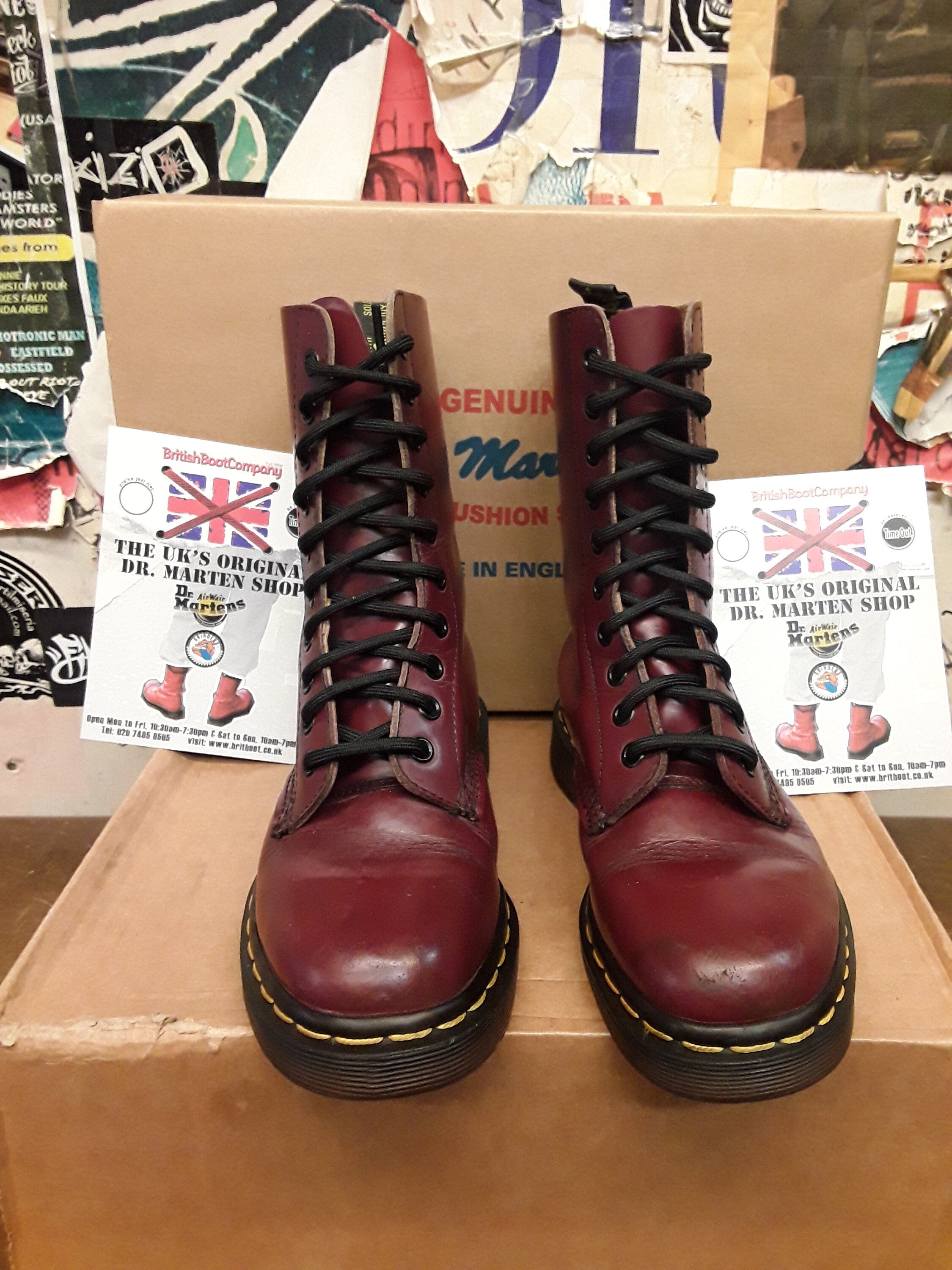 Dr. Martens 8-hole boots made in the UK 6 Women's 25.0cm genuine leather navy blue type Vintage Second Hand