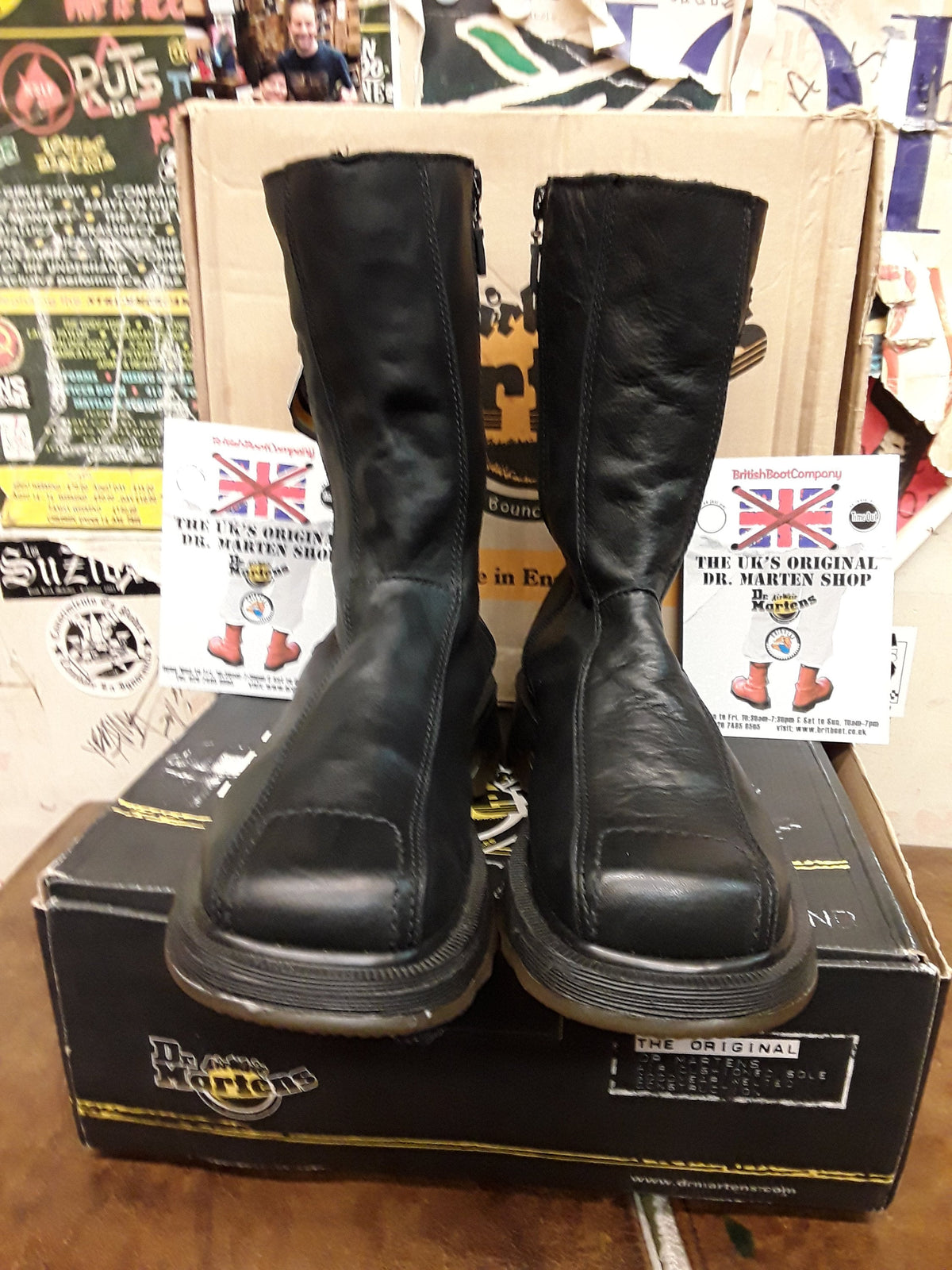 Vtg 90s Dr Martens 9788 Made England Biker Style Boots Black Leather UK 8 US 9 ?Dr. Martens Doc England Rare 90 main image 2
