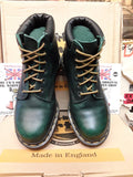 Dr Martens Green waxy 6 hole padded top,  vintage, Size 3 Made in England