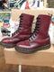 Dr Martens 1490 Vintage 90's, Size UK3, Made in England, Womens Leather Boots, Cherry 10 Hole