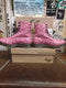 Dr Martens 1460, Pink Nappa Leather, Acid Pink Flowers, Leather Ankle Boots / Various Sizes