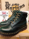 Dr Martens Green waxy 6 hole padded top,  vintage, Size 3 Made in England