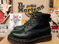 Dr Martens Green waxy 6 hole padded top,  vintage, Size 3 Made in England