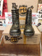 Dr Martens Vintage 90's, Size UK3, Gold Brogue, Made in England, Womens Ankle Boots/ 3a36