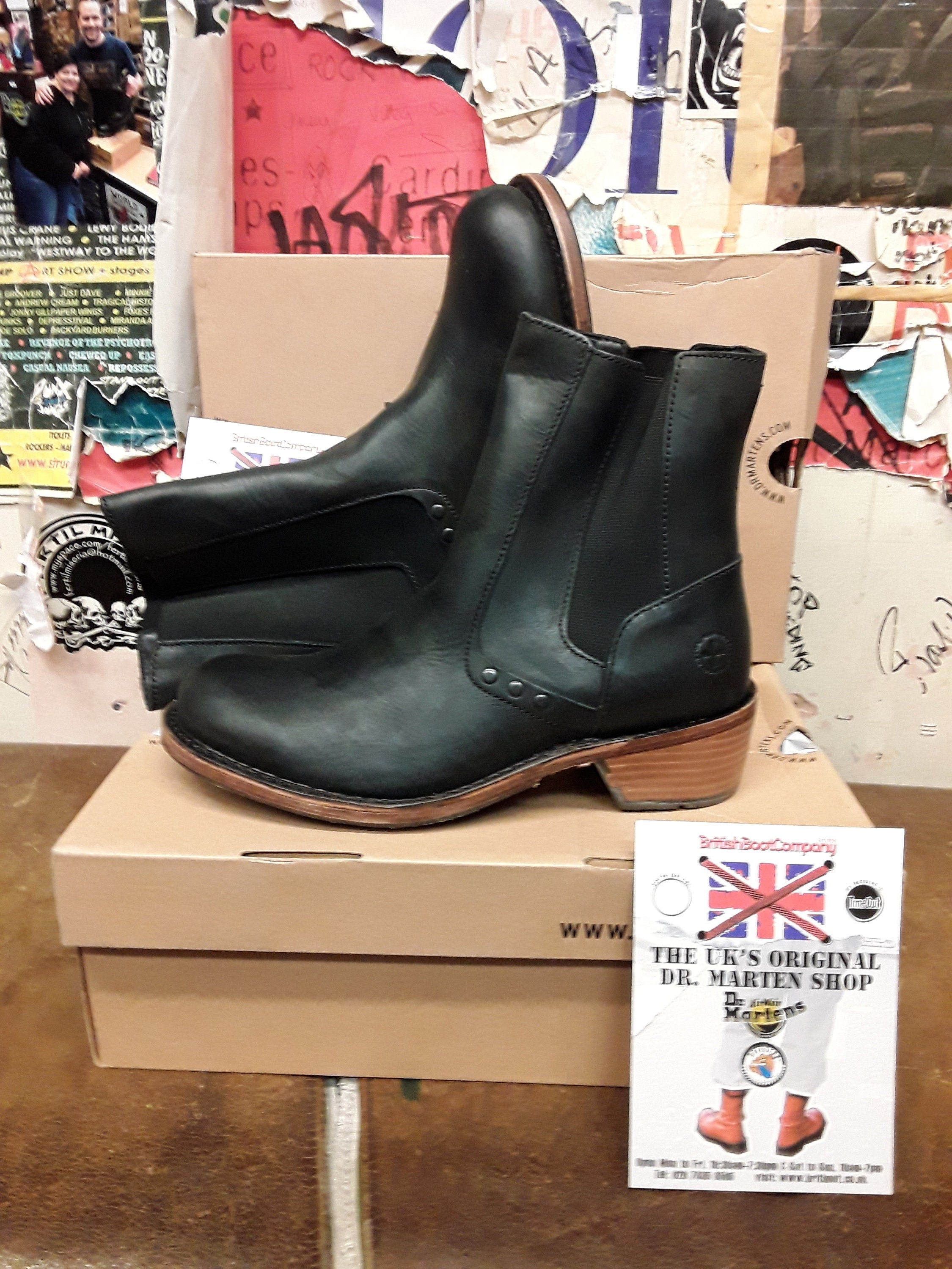 Dr Maretens, size UK7, Black Jolie Rivet Ladies Chelsea Boots