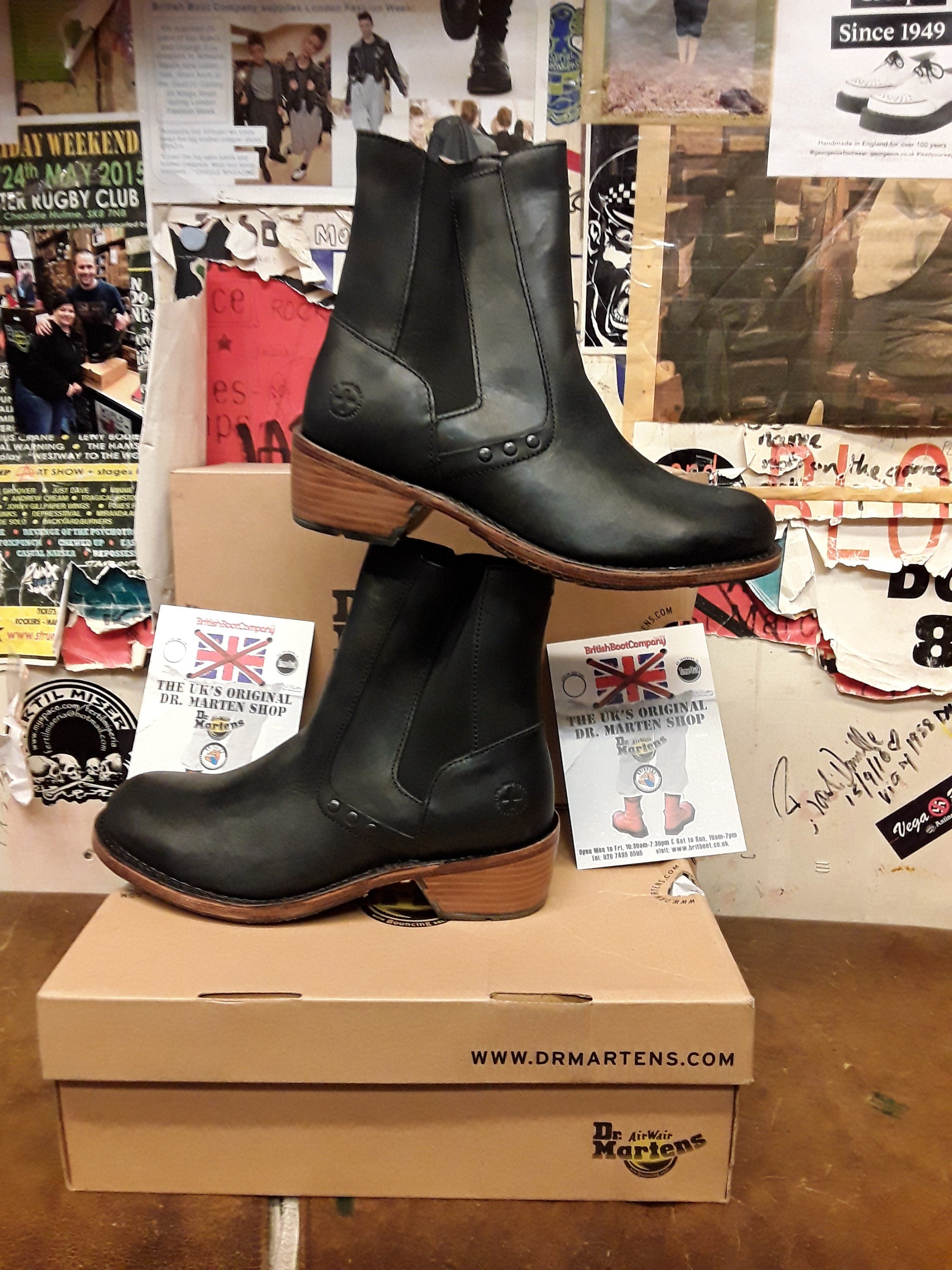 Dr Maretens, size UK7, Black Jolie Rivet Ladies Chelsea Boots