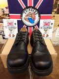 Grinders Made in England, Size UK8, Black Leather Shoes, 4 Hole Stitched Toe, Vintage 90's