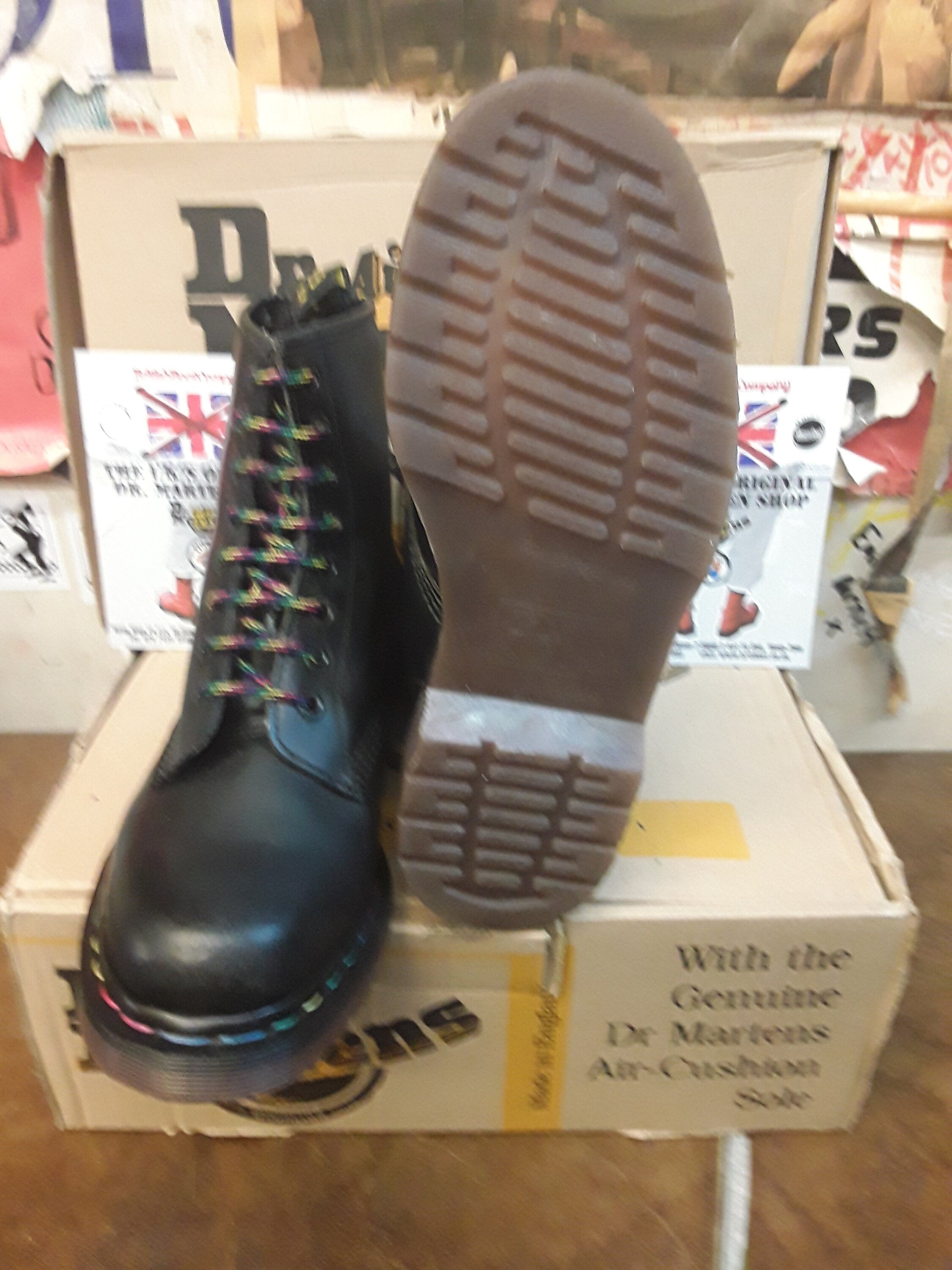 90’s Dr Martens Leather Boots In Purple. by Dr Martens