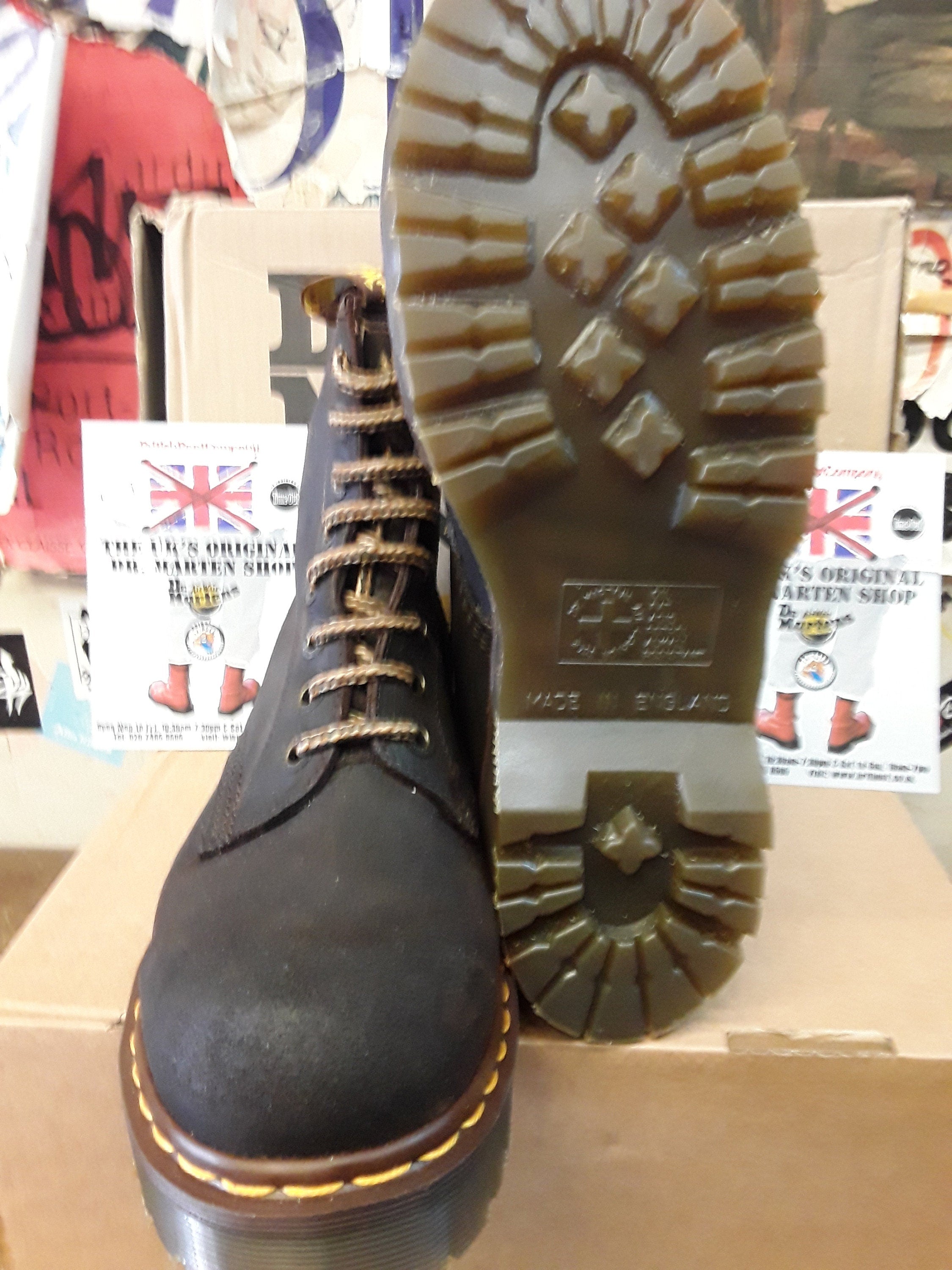 Dr Martens Chocolate Commando Waxy Suede 8 hole , 8338z , Bex sole ...