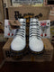 Dr Martens Vintage 90's, Size UK4, Made in England, Womens White Ankle Boots, 6 Hole Boots, 8175