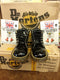 Dr Martens Kids, Made in England 90's, Black Ankle Boots Patent, Size UK 8 / EUR26