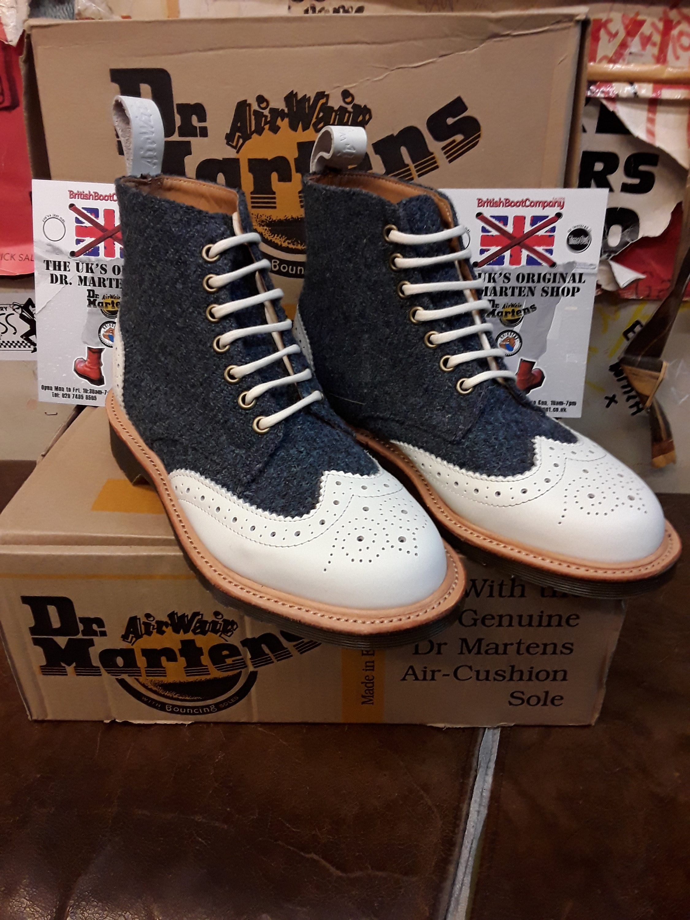 Dr Martens Dorsey 7 Eye Brogue Boot Harris Tweed Made in England