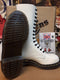 Dr Martens Ultra Rare Vintage White 14 hole boots,  Made in England size 4 Uk/US ladies 6