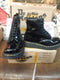 Dr Martens 9218 Black Patent 8 Hole Made in England Size 6.5