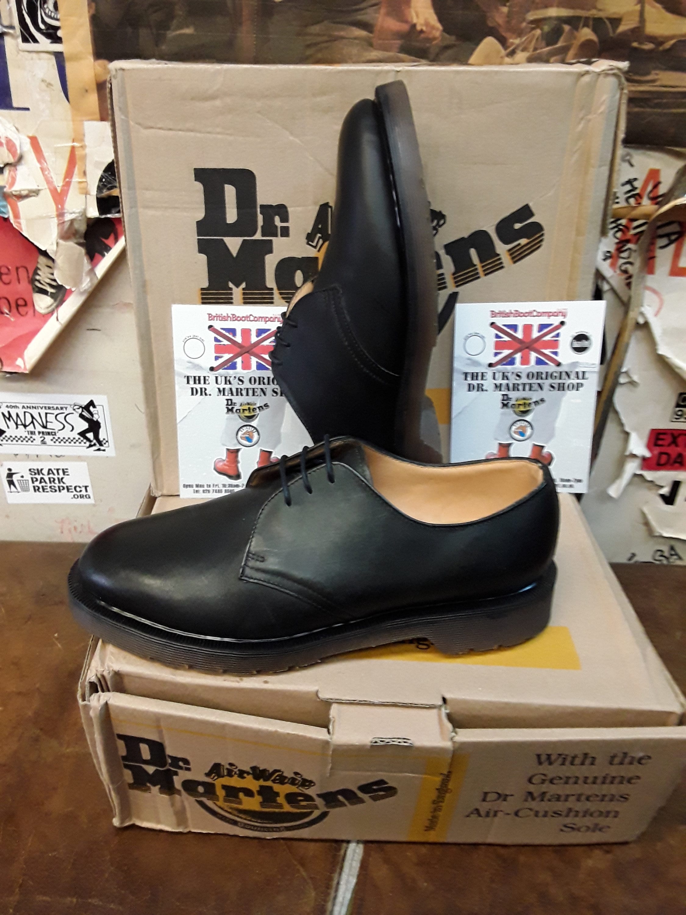 暴走ピノキオさま専用　英国製Dr.Martens メタリックネイビー　UK7 Dr Martens 1484 Black Waxy Shoe Made in England.5
