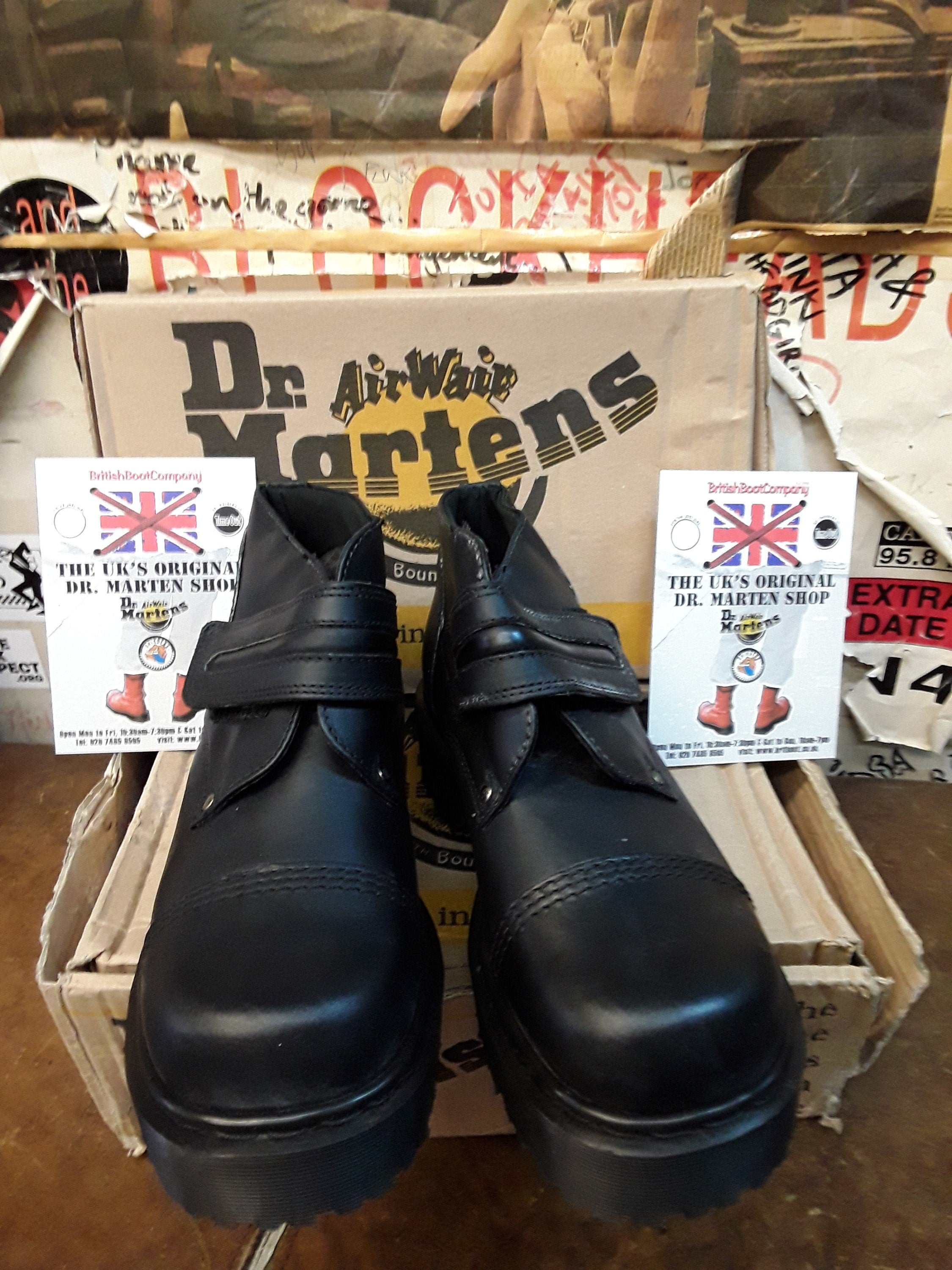 Dr Martens Limited Edition, triple sole Platform Made in England Velcro