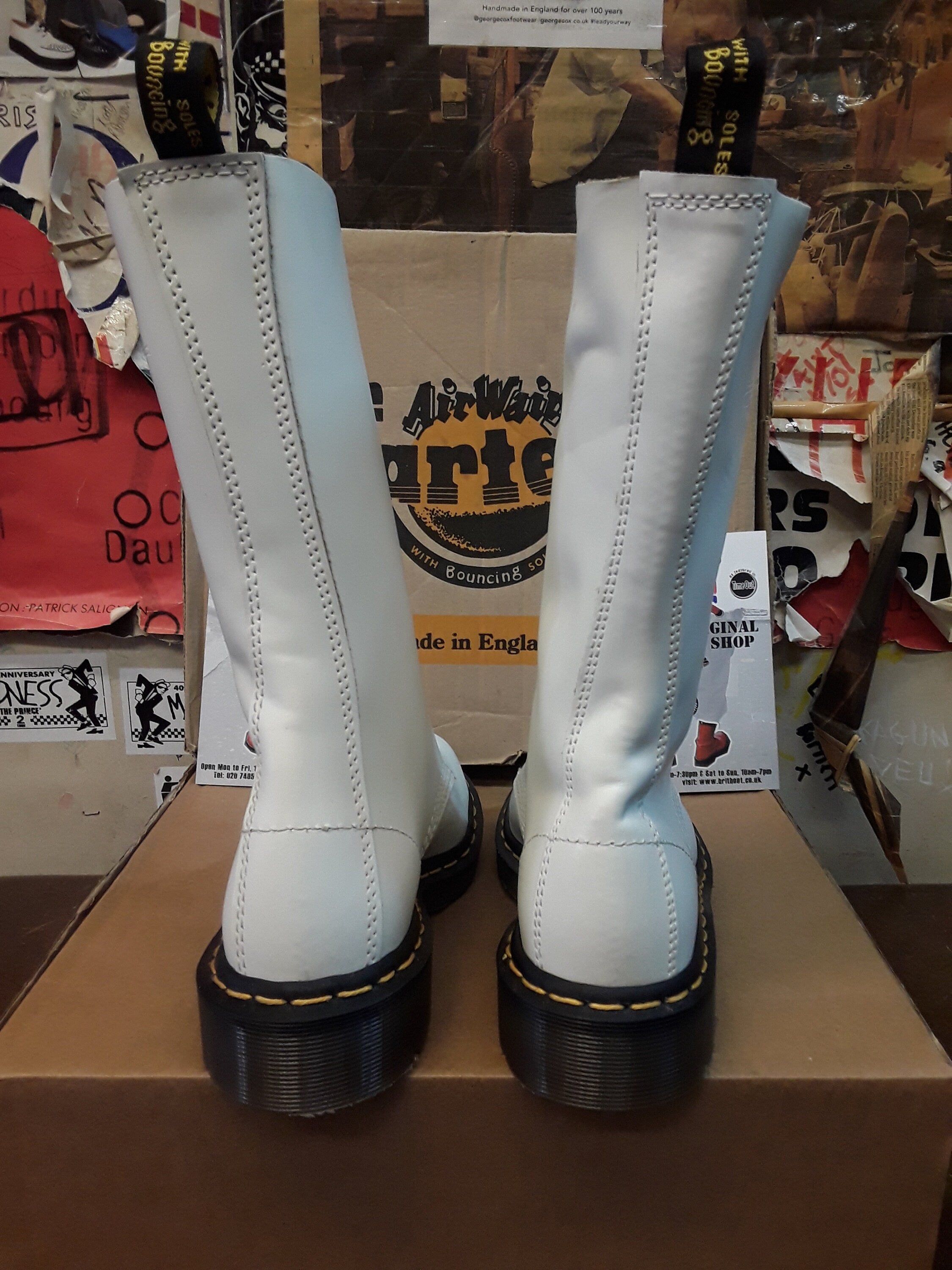 Dr. Martens 6-hole boots made in the UK Women's 24.0cm unclear black type Vintage Second Hand