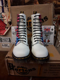 Dr Martens 1490 White Tank Girl 10 Hole Made in England Size 5
