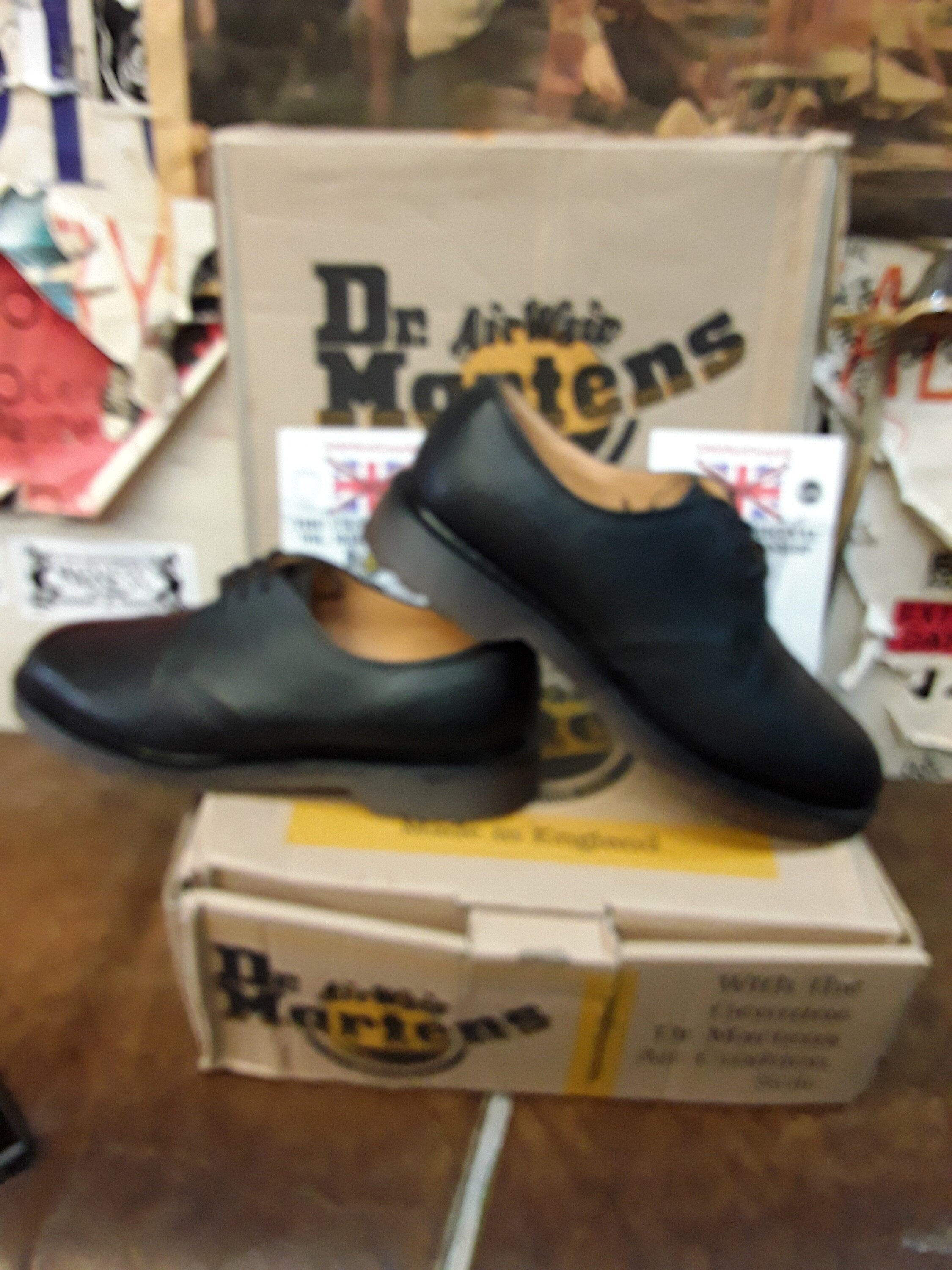 暴走ピノキオさま専用　英国製Dr.Martens メタリックネイビー　UK7 Dr Martens 1484 Black Waxy Shoe Made in England.5
