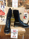 Dr Martens Vintage 90's, Size UK4, Made in England, High Boots 14 Hole, Womens Black Boots / 9731