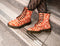 Dr Martens Floral, Leather Boots, Womens Ankle Boots / Pattern Printed, Floral Shoes