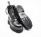 Grinders Black Boots, Platform Sole, Zip and Lace, Goodyear Welted Boots, Leather Boots, 8 eye Boots