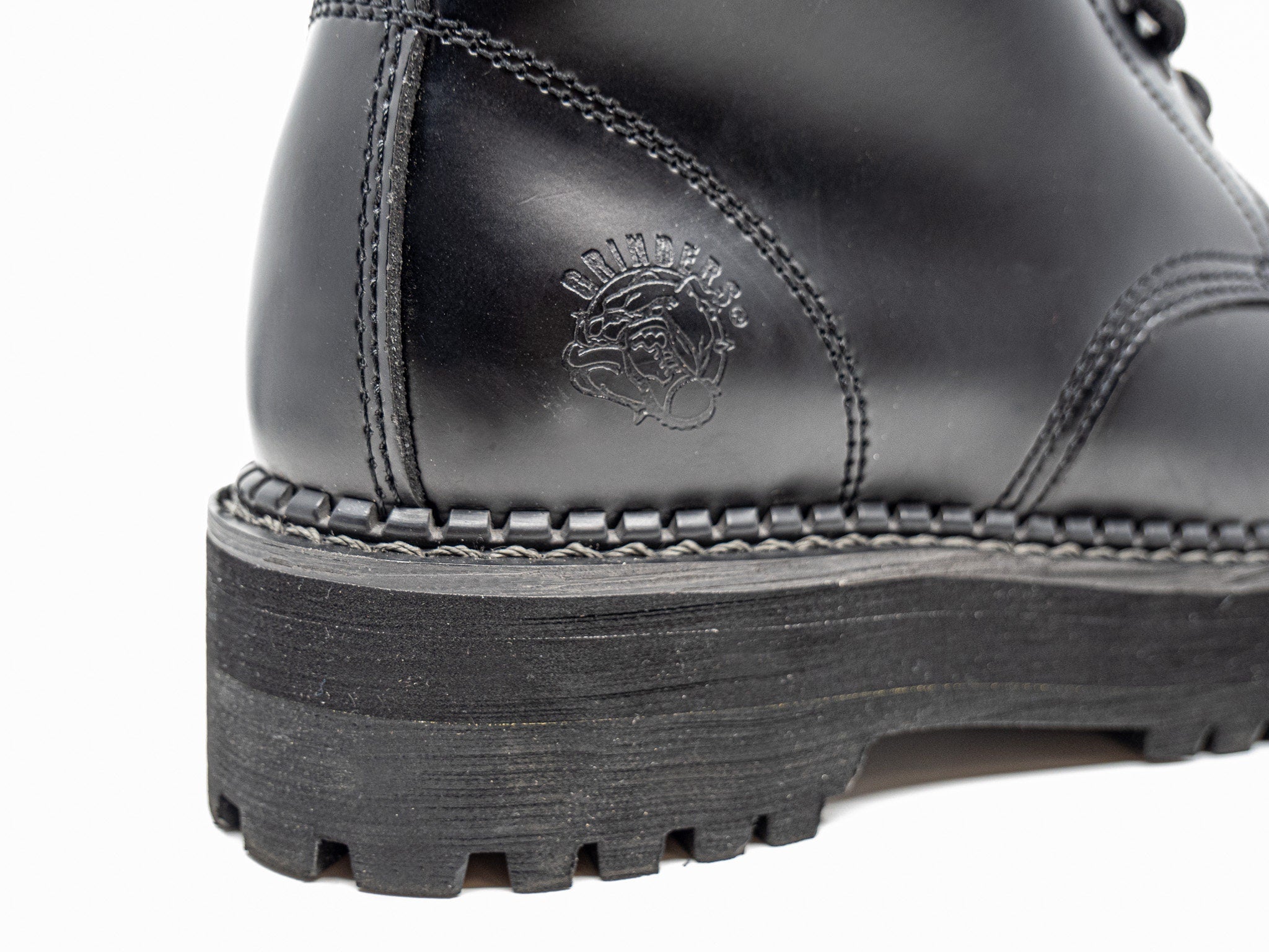 Grinders Black Boots, Platform Sole, Zip and Lace, Goodyear Welted