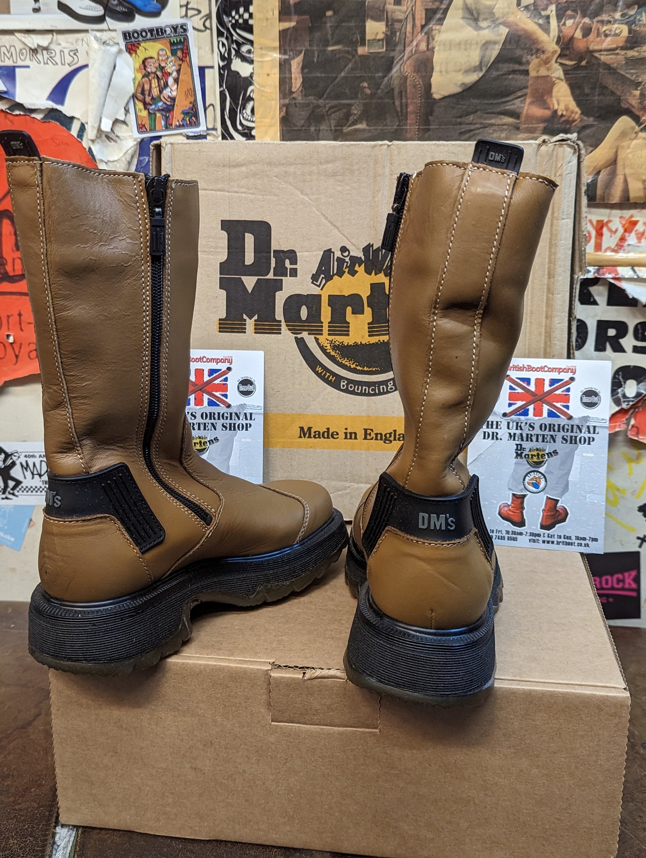 Dr Martens Biker Boots / Made in England / 9913 Beige /