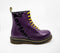 Dr Martens Boots, Size UK4-7, Purple Boots, Women's Leather Boots / Logo Printed, 8 eye Boots