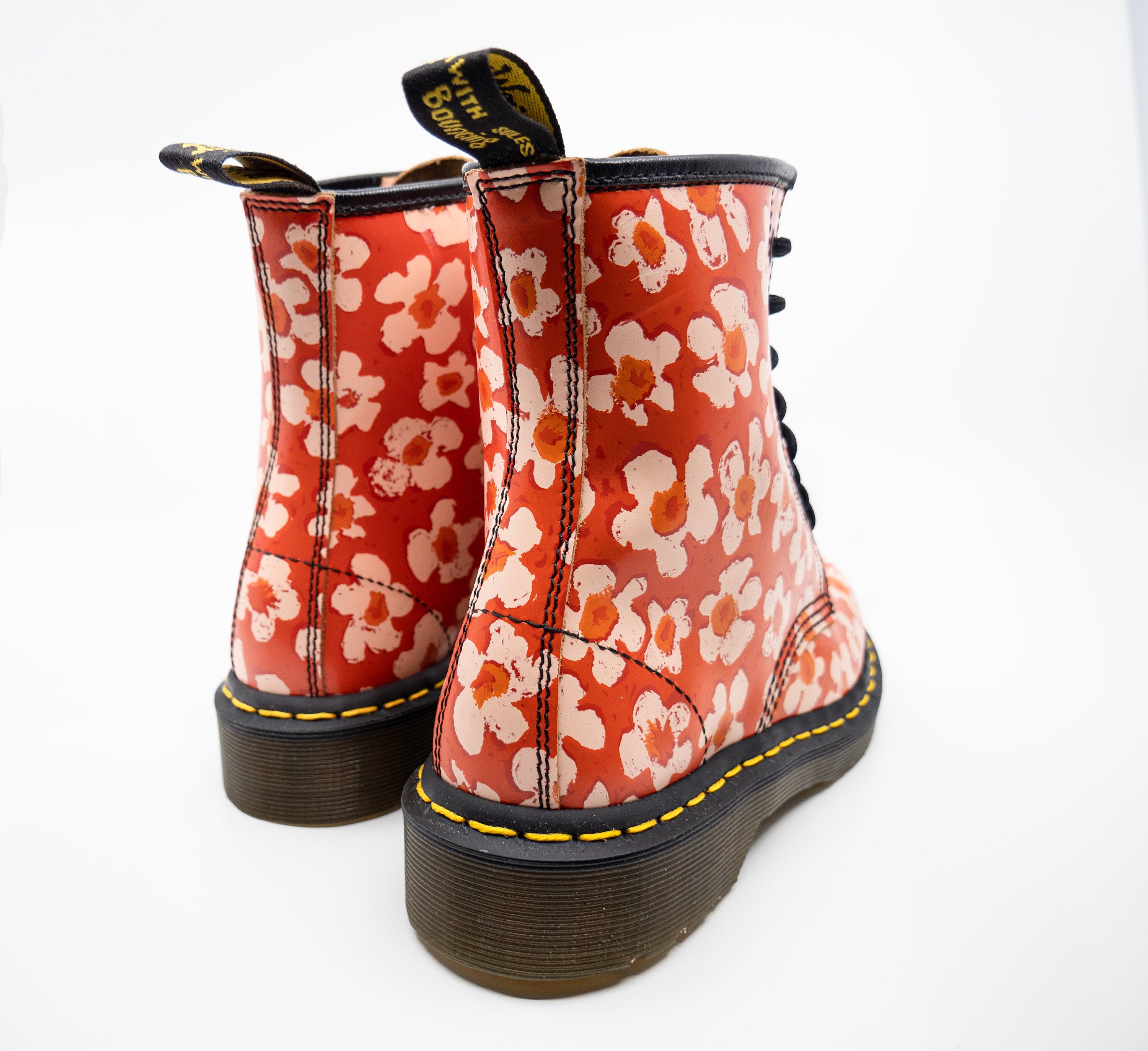 Dr Martens Floral, Leather Boots, Womens Ankle Boots / Pattern Printed ...