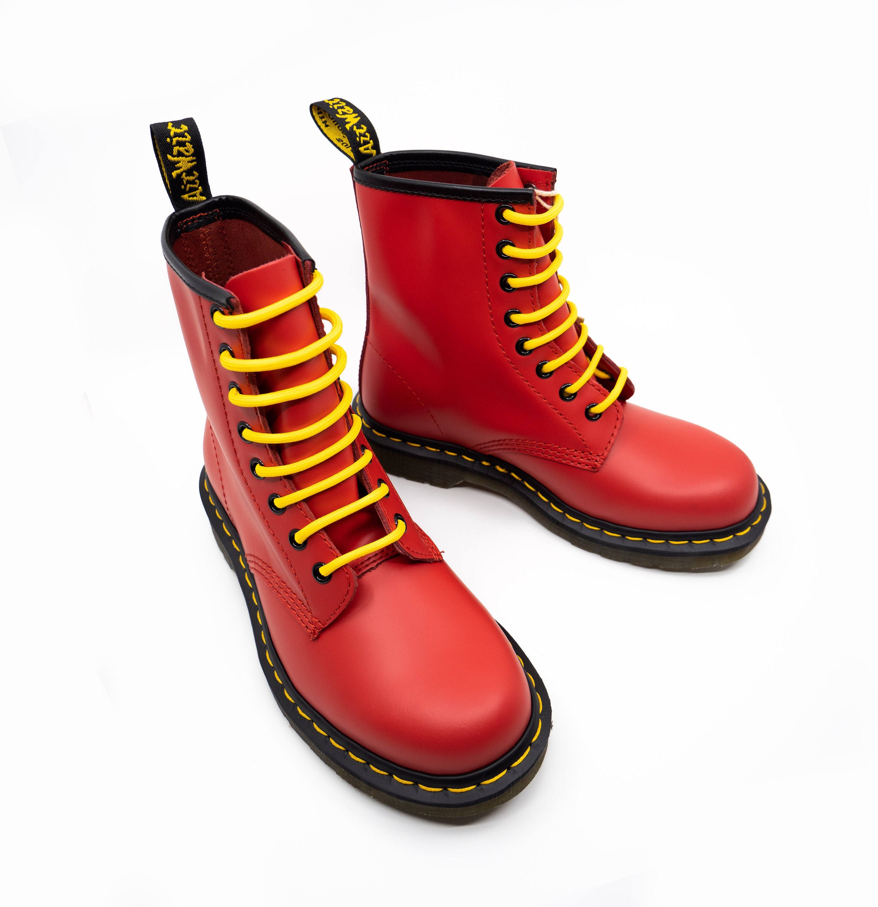 Dr Martens Ankle Boots / Red Winter Boots / Womens Leather Boots
