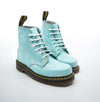 Dr Martens Winter Boots / Printed Blue and Snowflake 6 Hole / Womens Ankle Boots / 8175