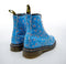 Dr Martens Floral Boots, Soft Leather, Blue Creek, 6 Hole Ankle Boots / 8175