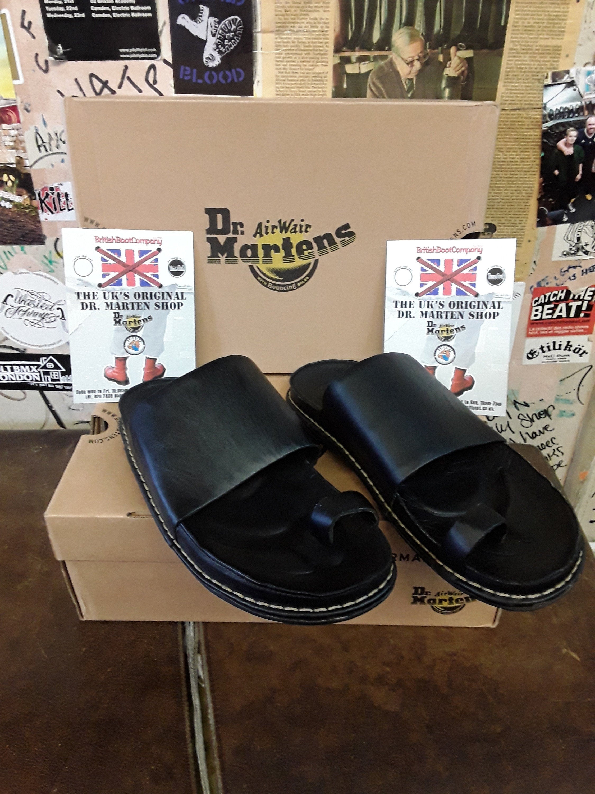 Dr Martens Sandals Size UK 8 11 Limited Edition Black Mens Sandal Leather Sandals 8b11
