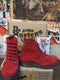 Dr Martens Red Suede Leather Boots, Size UK6, Made in England, Vintage 90's, 6 Hole / 8175