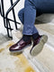 Loake Burgundy Shoes, Made in England, Classic Leather Gibson 5 Eyelet / 861