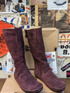 Dr Martens Burgundy Suede Leather Boots, Knee Boots / Various Sizes 3a75