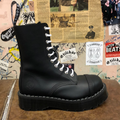 GRINDERS - BULLDOG X BLACK GREASY LEATHER BOOT WITH DOUBLE SOLE UNIT (10 EYELET) - The British Boot Company LTD