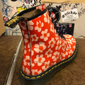 DR MARTENS - ORANGE &quot;PANSY&quot; FLORAL BOOT (8 EYELET) - The British Boot Company LTD