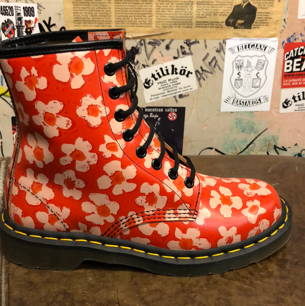 Orange dr martens shoes sales