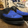 GEORGE COX - BLACK CALF AND ROYAL BLUE SUEDE POLECAT SHOE (4065) - The British Boot Company LTD
