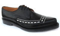 GEORGE COX - BLACK CALF LEATHER SHOE WITH WHITE CONTRAST STITCHING WI (4065) - The British Boot Company LTD