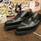 GEORGE COX - BLACK CALF LEATHER SHOE WITH WHITE CONTRAST STITCHING WI (4065) - The British Boot Company LTD