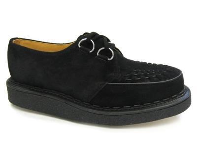 GEORGE COX - BLACK SUEDE CREEPER (THIN SOLE) (3588)